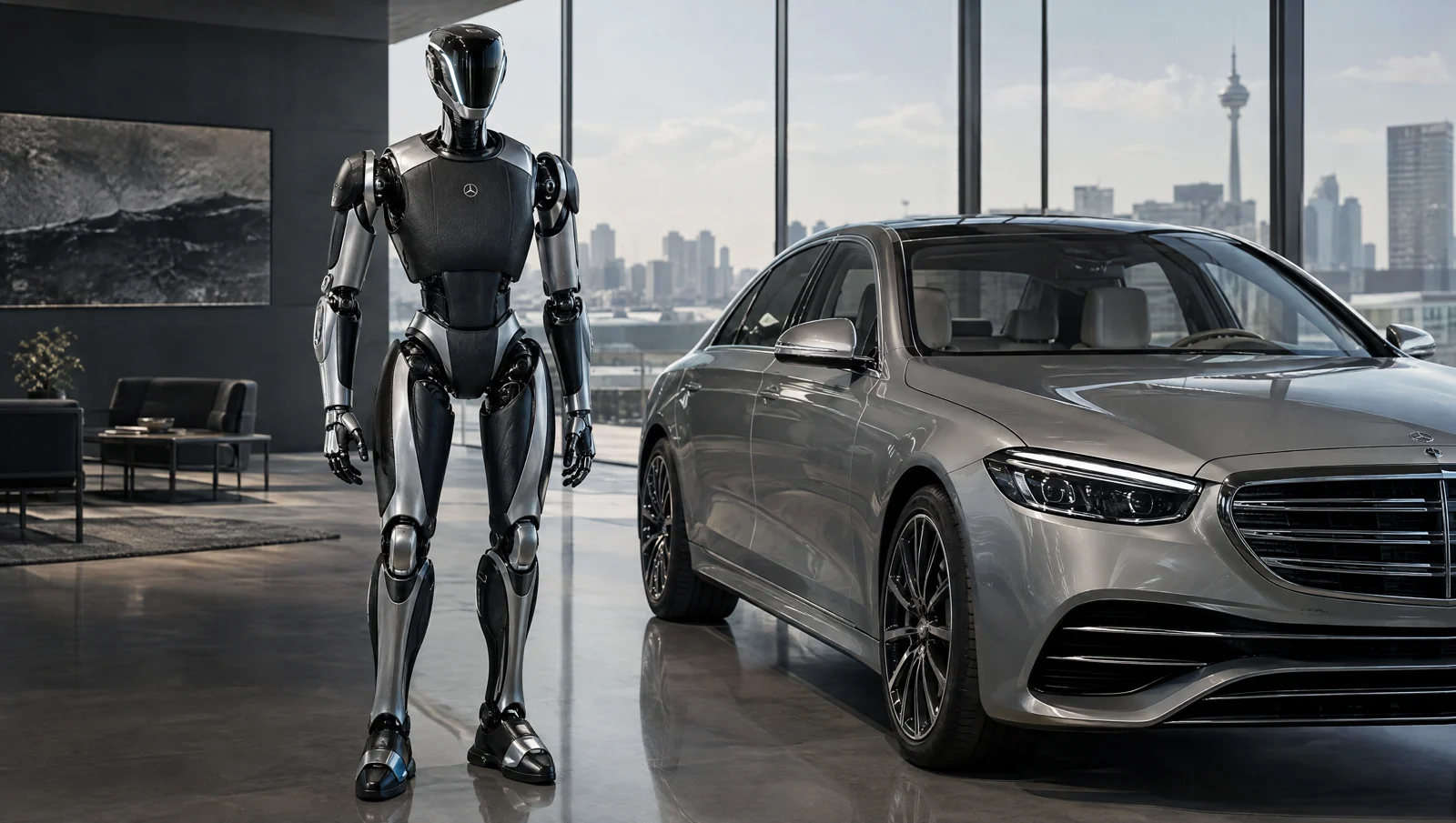 Independent Mercedes-Benz inspired robot concept, not an official product