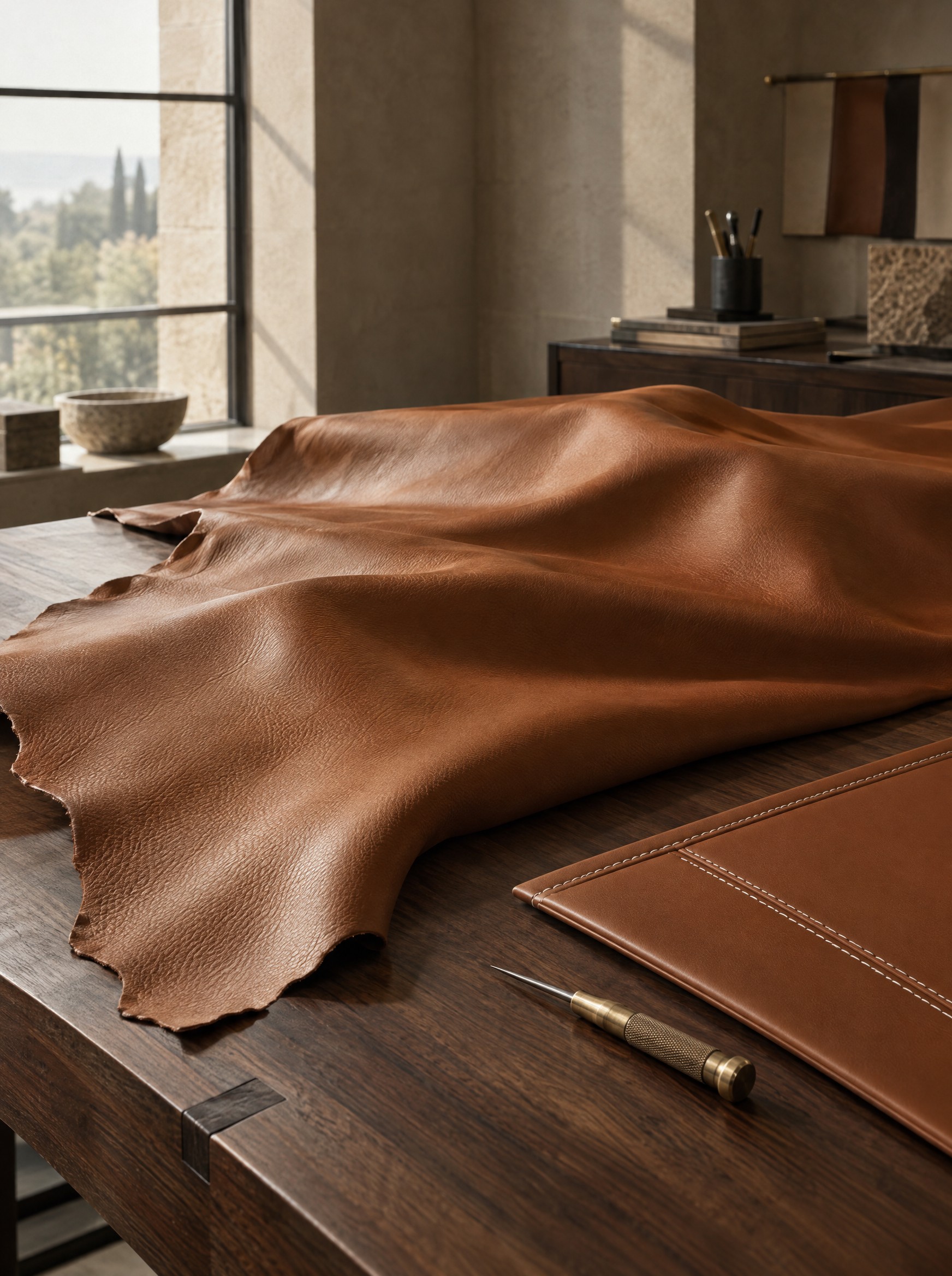 Hides chosen and cut by hand