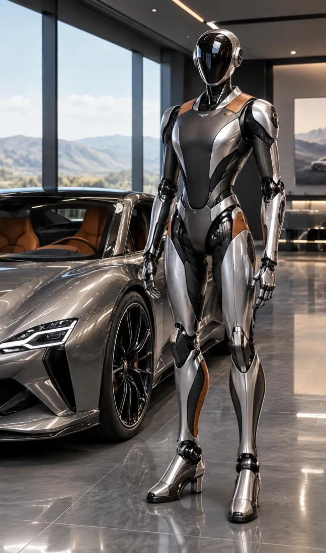 Car makers robot concept